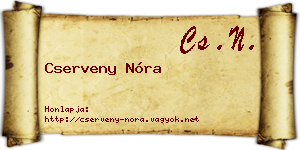 Cserveny Nóra névjegykártya