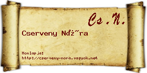 Cserveny Nóra névjegykártya
