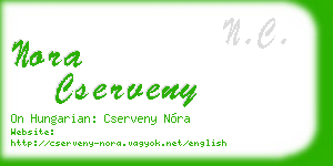 nora cserveny business card